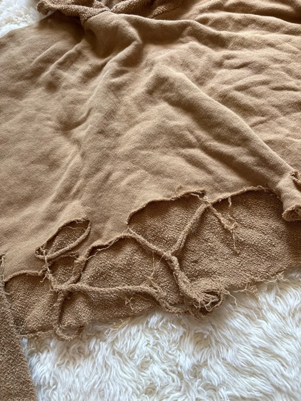 Fashion Nova Camel Brown Textured Hoodie - Picture 2 of 15